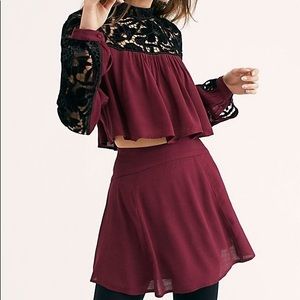 Free People Two Hearts Velvet Embroidered Set